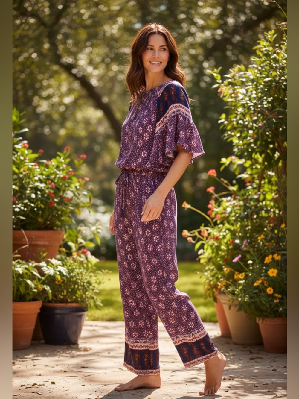 NWT Raga Antropologie Romper Women's Size XS Off The Shoulder Purple Pink NEW